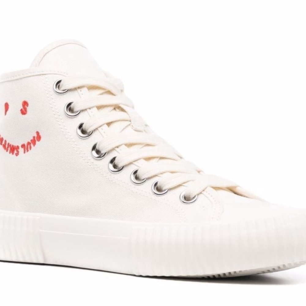 Paul smith smiley kibby white high top sneakers